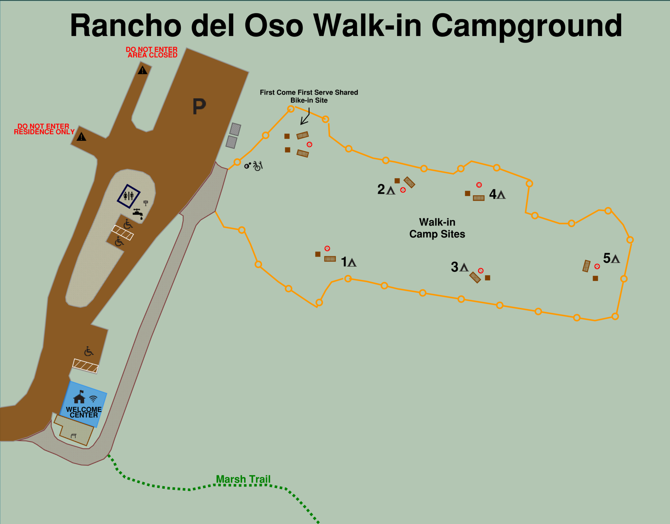Rancho del Oso campground map